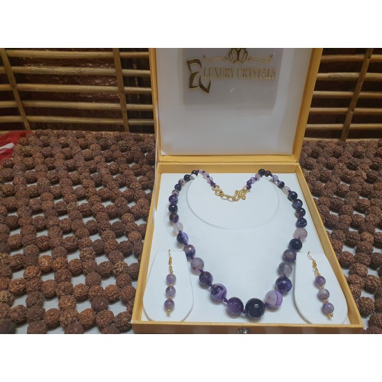 Black Pearl Necklace with white Pearl  