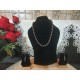 Black Pearl Necklace with Earrings 