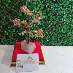 Multicolour CRYSTAL Tree with CLEAR QUARTZ Crystal Base