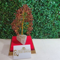 Red Jasper CRYSTAL Tree With CLEAR QUARTZ Crystal base