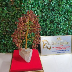 Red Jasper CRYSTAL Tree With CLEAR QUARTZ Crystal base