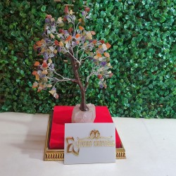 Multicolour CRYSTAL Tree with CLEAR CRYSTAL Quartz CRYSTAL Base
