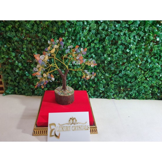 Multicolour CRYSTALS Tree with wooden base