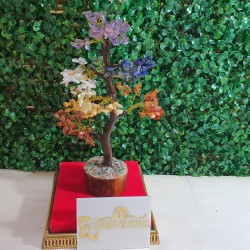 7 Chakra CRYSTAL Tree with wooden base