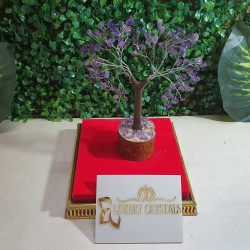 Amethyst CRYSTAL tree with wooden base
