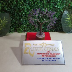 Amethyst CRYSTAL tree with wooden base