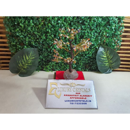 Multicolour CRYSTAL Tree with CLEAR QUARTZ base