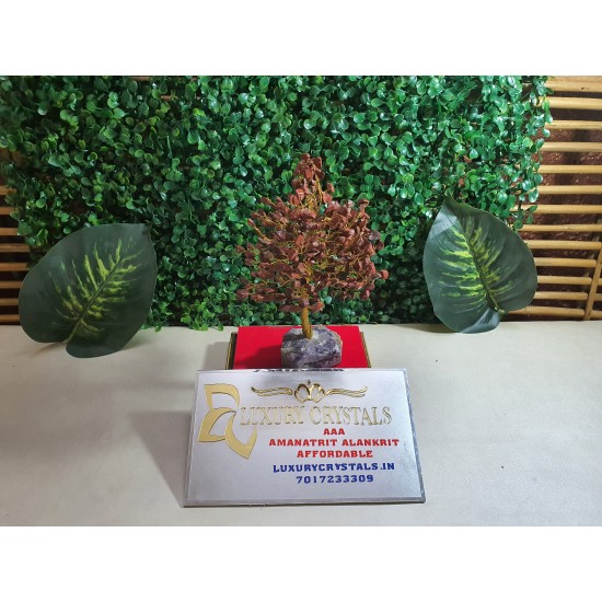 Red Jasper CRYSTAL Tree with Amethyst CRYSTAL base.