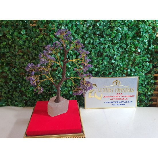Amethyst Crystal Tree with Rose Quartz CRYSTAL base
