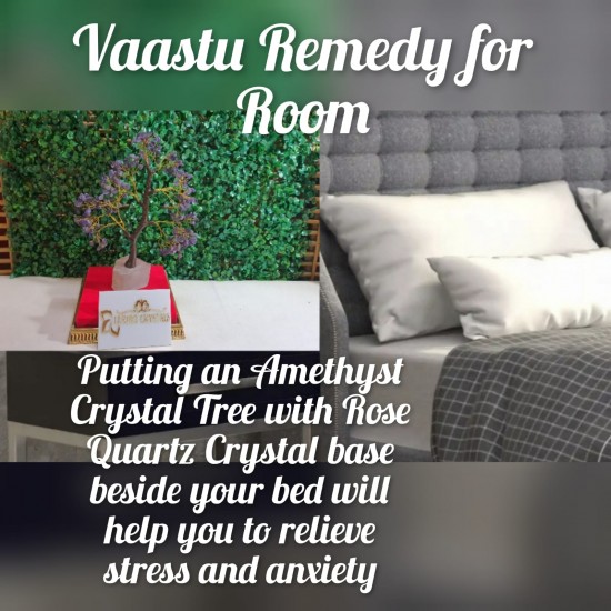 Amethyst Crystal Tree with Rose Quartz CRYSTAL base